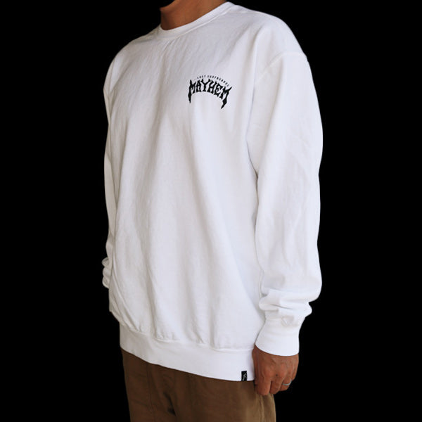 スウェット [MAYHEM DESIGN]（裏起毛）WHITE – Luvsurf