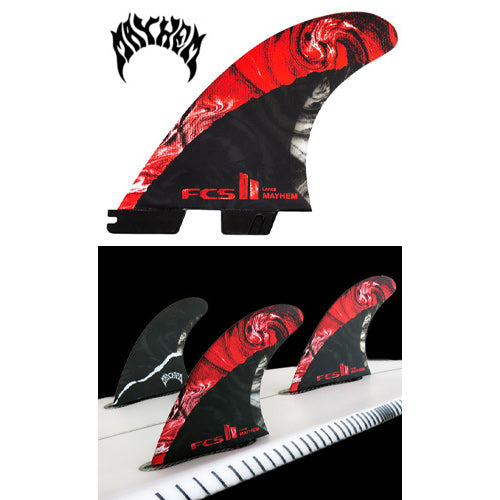 FCSII MB PC CARBON RED TRI-QUADサイズLフィン5枚 FCS II Lost MB Performance Core Carbon 5-Fin Surfboard Fins