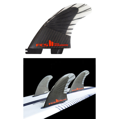 ACCELERATOR PC CARBON + AirCore / RED / TRI fin / M size