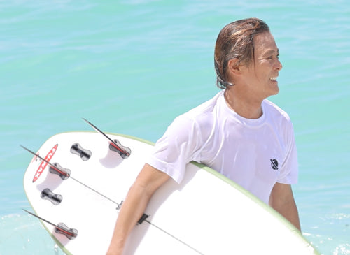 西井はBALIで新モデルのボードテストしていました。