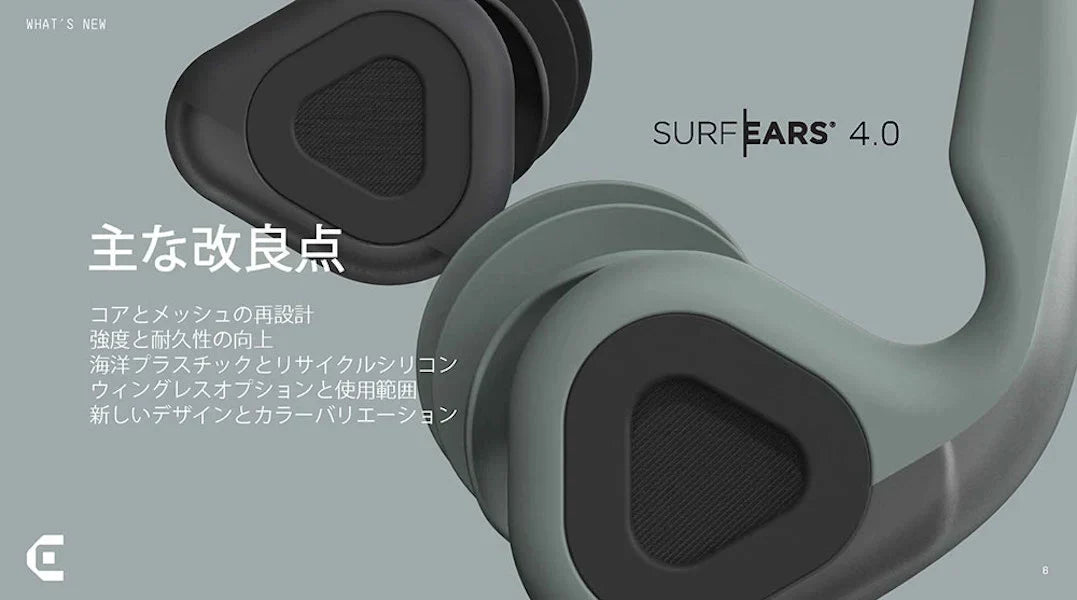 サーファーによって開発された世界唯一音の聞こえる耳栓『SURF EARS4.0』が再入荷致しました！
