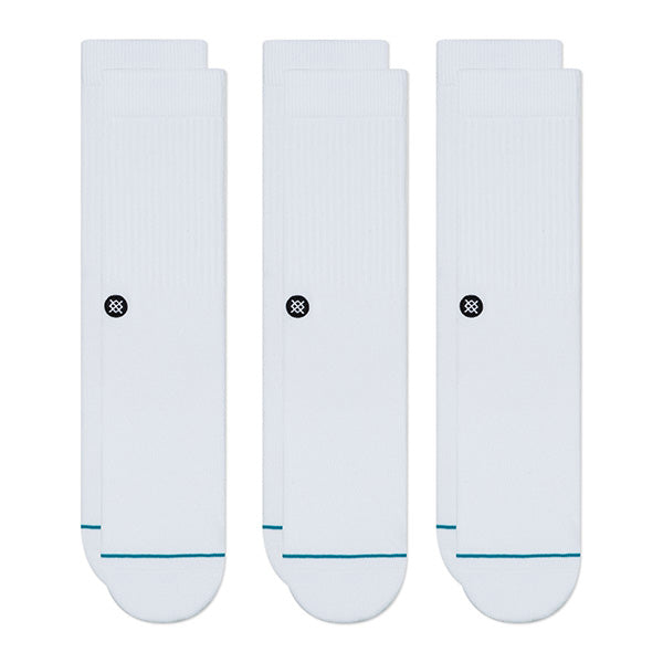Socks [ICON QUARTER 3 PACK] WHITE