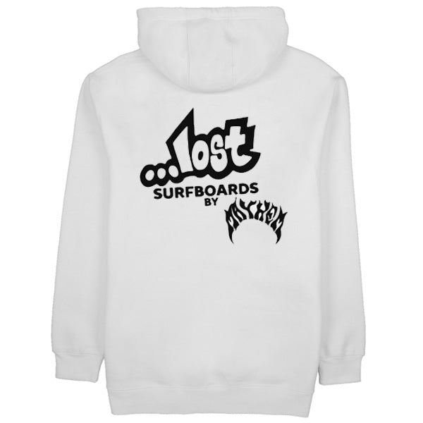 LOST Surfboards Sweat Pullover Parka (Fleece Lining) WHITE