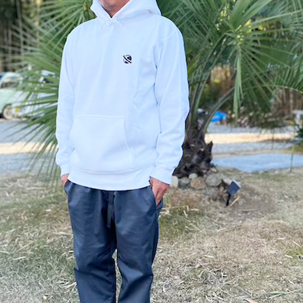 LOST Surfboards Sweat Pullover Parka (Fleece Lining) WHITE