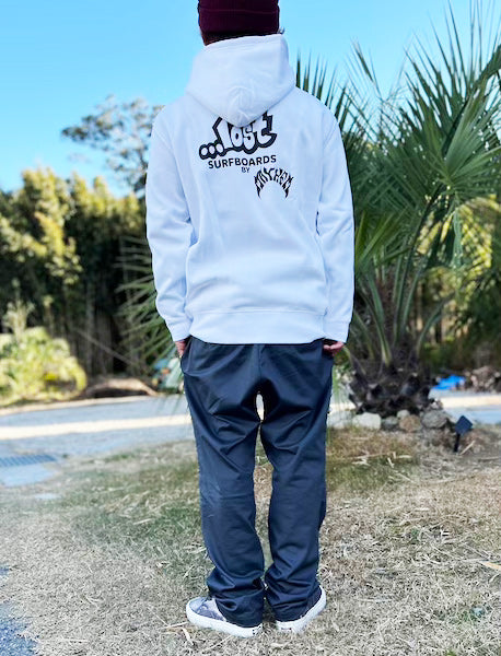 LOST Surfboards Sweat Pullover Parka (Fleece Lining) WHITE