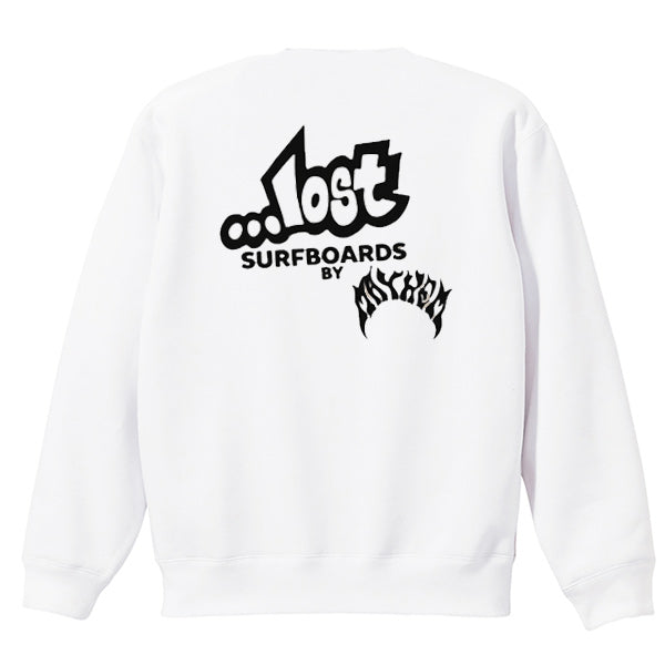 LOST Surfboards クルーネック スウェット（裏起毛）WHITE