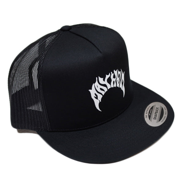 『MAYHEM』 Flat visor TRUCKER CAP / BLACK×WHITE