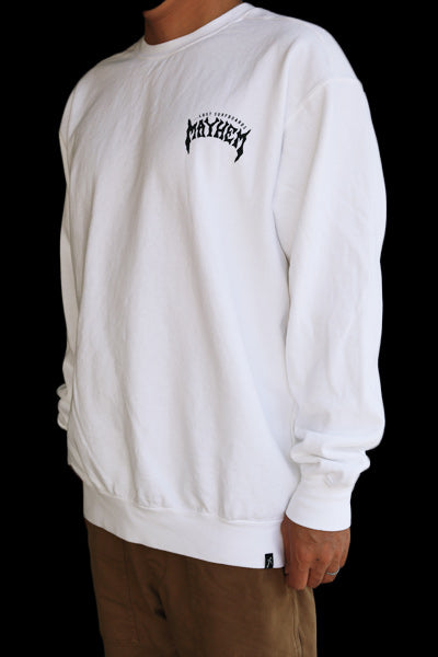 スウェット [MAYHEM DESIGN]（裏起毛）WHITE – Luvsurf