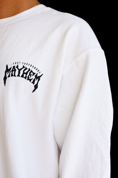 スウェット [MAYHEM DESIGN]（裏起毛）WHITE – Luvsurf