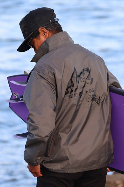 LOST Surfboards Nylon Coach Jacket (Lined) CHARCOAL