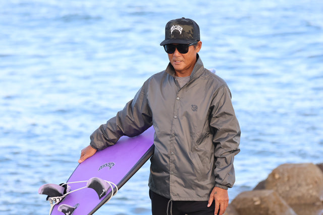 LOST Surfboards Nylon Coach Jacket (Lined) CHARCOAL