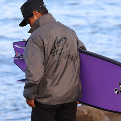 LOST Surfboards ナイロン コーチ ジャケット (裏地付) CHARCOAL