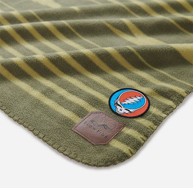 “SLOWTIDE” Fleece Blanket [Jammer] MOSS