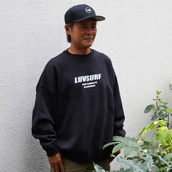 10oz Big Silhouette Crew Neck Sweatshirt [SUB WAY] BLACK (Fleece Lining)