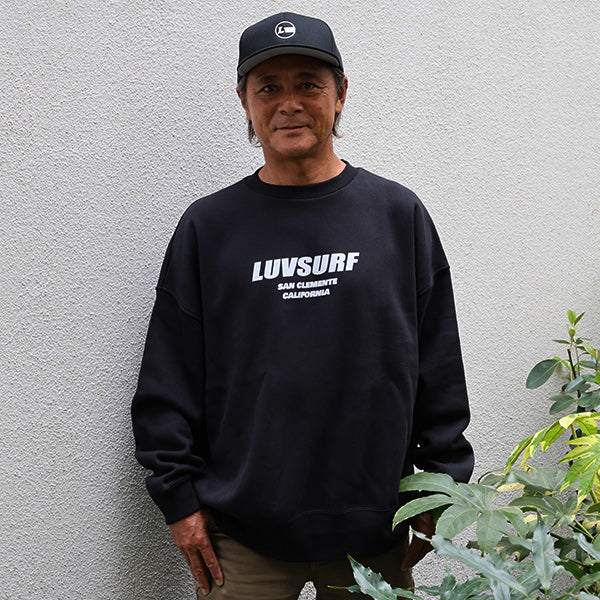 10oz Big Silhouette Crew Neck Sweatshirt [SUB WAY] BLACK (Fleece Lining)