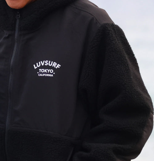 Sheepskin Boa Fleece Full-Zip Parka [LTC] (Lined) Black