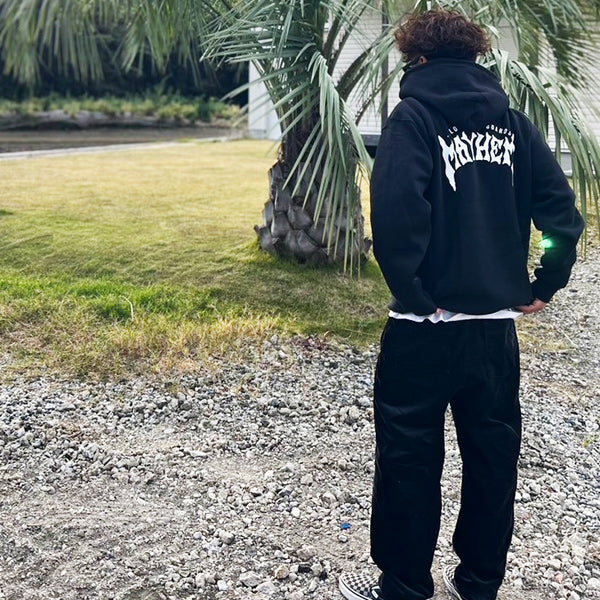 10oz スウェットフルジップパーカ [MAYHEM DESIGN]（裏起毛）BLACK