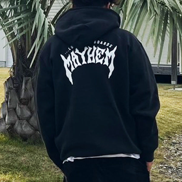 10oz スウェットフルジップパーカ [MAYHEM DESIGN]（裏起毛）BLACK