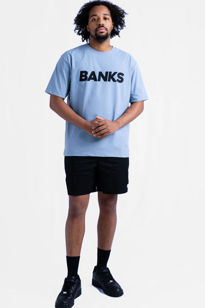 Hybrid Rashguard T-shirt [OLDFONT] ACID BLUE Amphibious