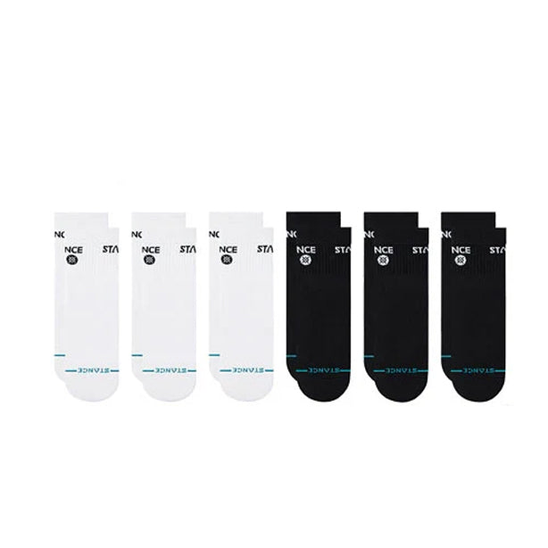 ソックス [ORIGIN 6 PACK QUARTER] WHITE/BLACK