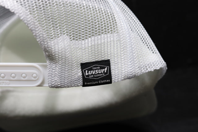 Flat visor mesh cap [Racing Icon] WHITE