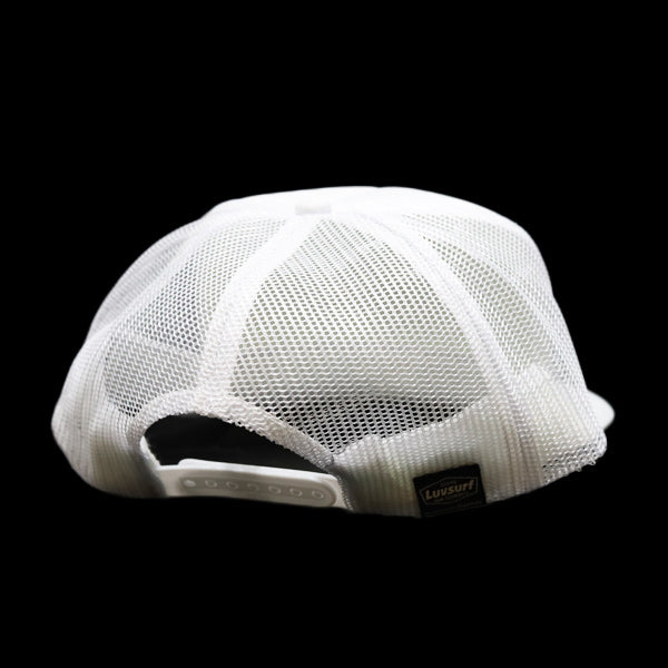 Flat visor mesh cap [Racing Icon] WHITE