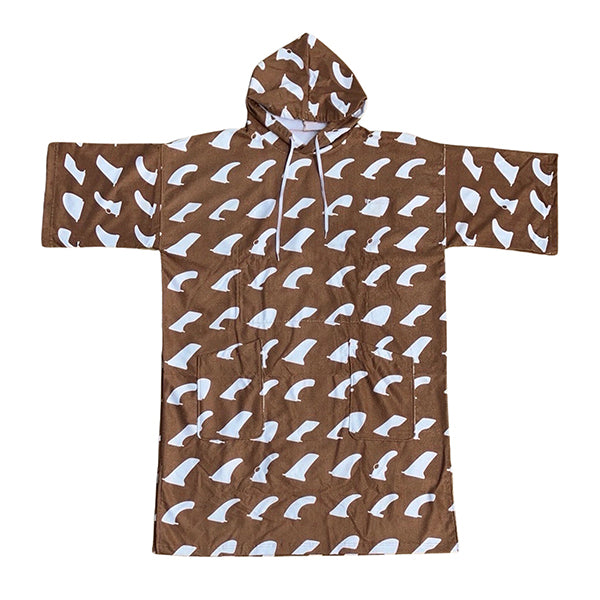 マイクロファイバー プルオーバー ポンチョ BROWN