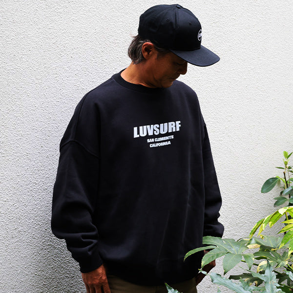 10oz Big Silhouette Crew Neck Sweatshirt [SUB WAY] BLACK (Fleece Lining)