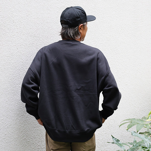 10oz Big Silhouette Crew Neck Sweatshirt [SUB WAY] BLACK (Fleece Lining)