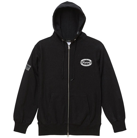 オリジナル  12oz ダブルジップパーカ [GOOD VIBES]（裏起毛）BLACK