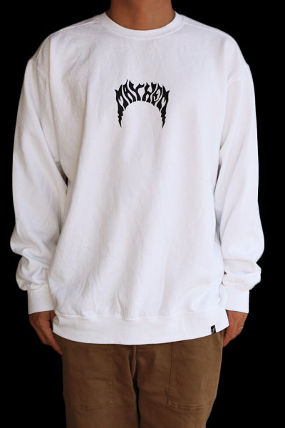 Sweatshirt [MAYHEM BOLTS] (fleece lining) WHITE