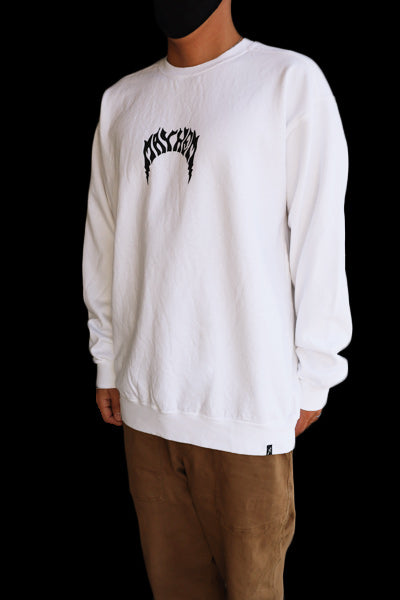 Sweatshirt [MAYHEM BOLTS] (fleece lining) WHITE