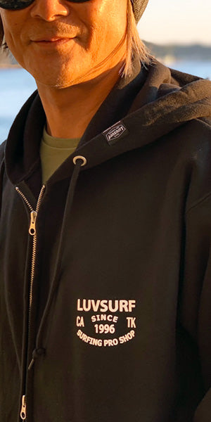 Original 12oz Double Zip Hoodie [SINCE] (Fleece Lined) Black
