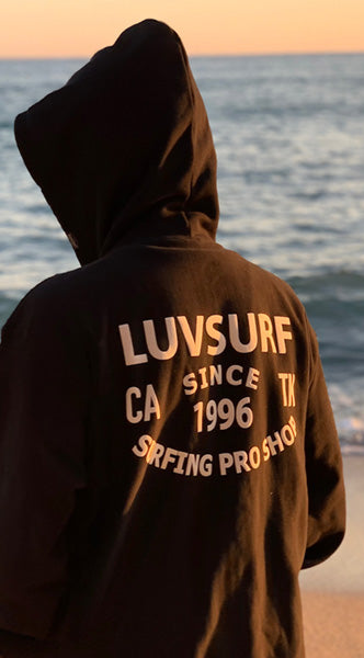 Original 12oz Double Zip Hoodie [SINCE] (Fleece Lined) Black
