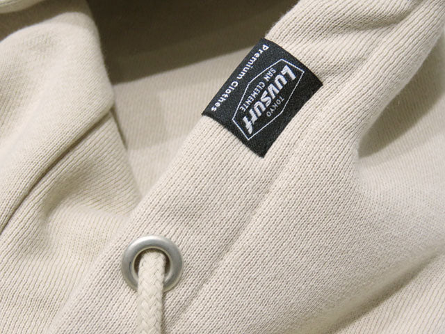 12oz Double Zip Hoodie [GOOD VIBES] (Fleece Lined) SAND BEIGE / XL