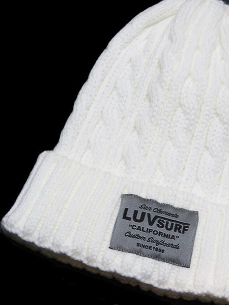 Beanie ケーブルニットキャップ [Affected] WHITE