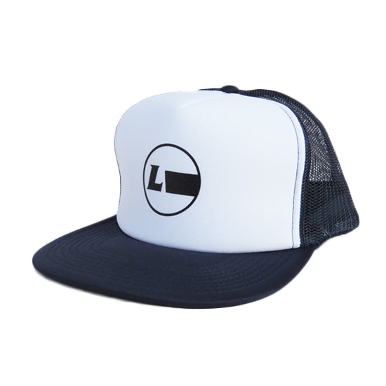 フラットバイザーメッシュキャップ [Racing Icon] NAVY/WHITE