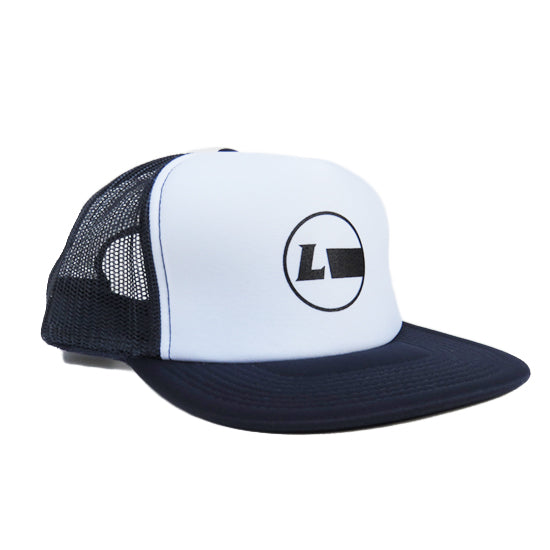Flat visor mesh cap [Racing Icon] NAVY/WHITE