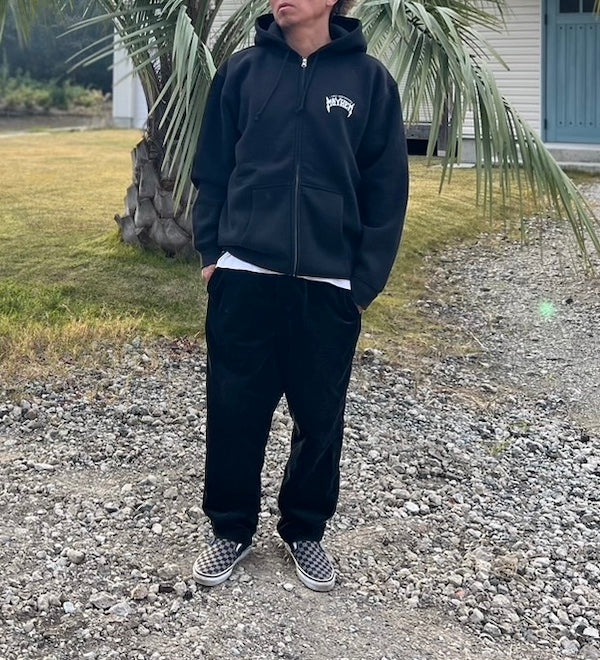 10oz スウェットフルジップパーカ [MAYHEM DESIGN]（裏起毛）BLACK