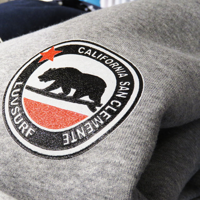 Crew neck sweatshirt (fleece lined) [Cali Bear] H.GREY