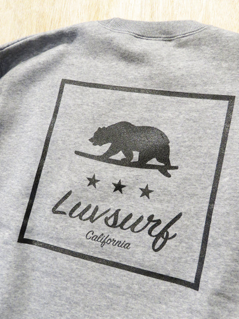 Crew neck sweatshirt (fleece lined) [The Square] H.GREY