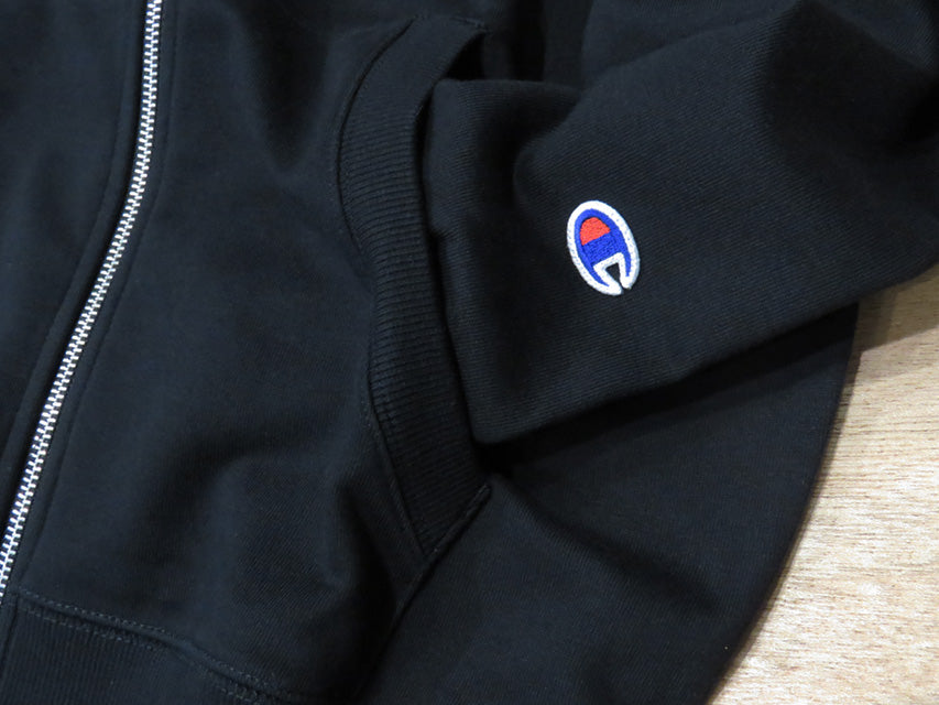 『Luvsurf x CHAMPION』Full Zip Sweat Hoodie [Racing Icon] BLACK