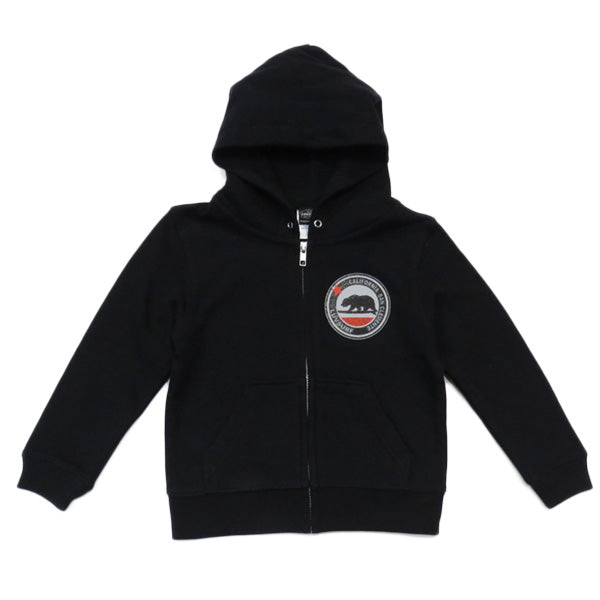 50% Off! Kids' Zip-Up Hoodie [Cali Bear] / Black