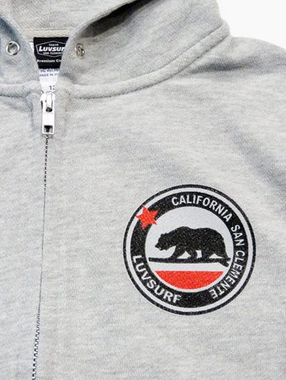 50% Off! Kids' Zip-Up Hoodie [Cali Bear] / H.GREY