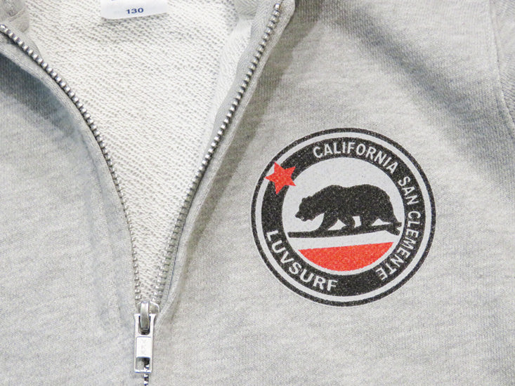 50% Off! Kids' Zip-Up Hoodie [Cali Bear] / H.GREY