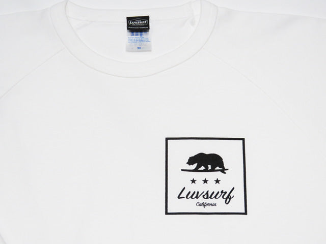 ラグラン 3/4スリーブ Tシャツ [The Square] WHITE / XLサイズ