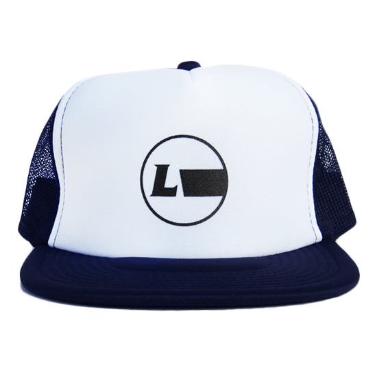 Flat visor mesh cap [Racing Icon] NAVY/WHITE
