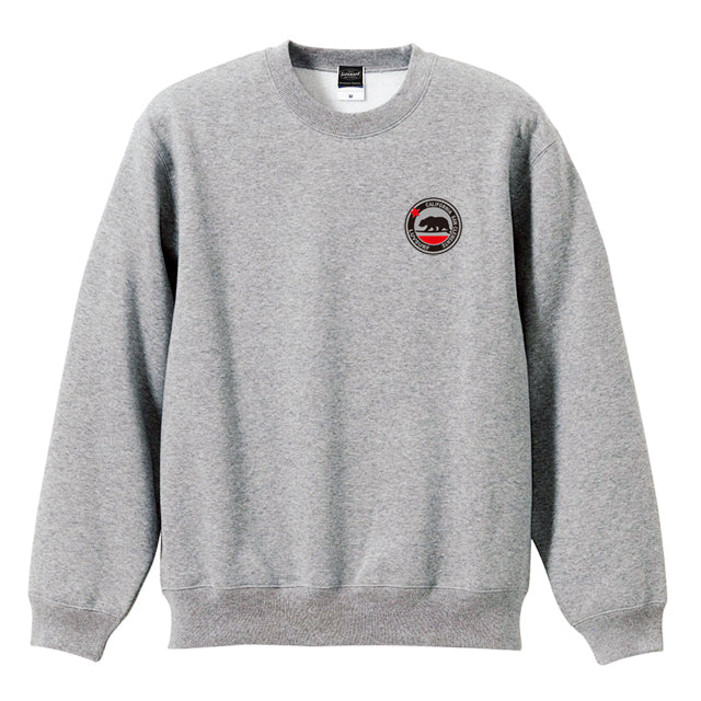 Crew neck sweatshirt (fleece lined) [Cali Bear] H.GREY