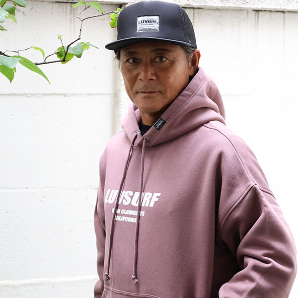 『Luvsurf』10oz big silhouette sweat pullover parka [SUB WAY] MERLOT (fleece lining)