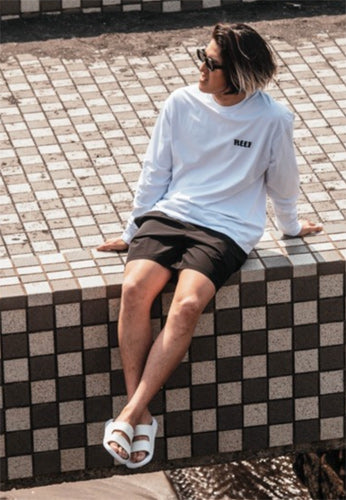 HERITAGE LOGO Hybrid Long Sleeve Rashguard T-Shirt / WHITE Amphibious